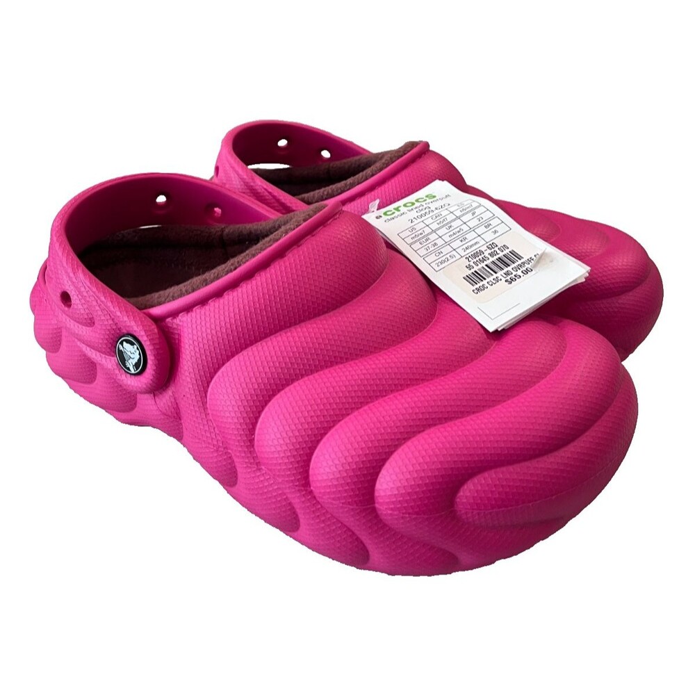 Crocs Classic Lined Overpuff Clogs Womens Size 7 Dragonfruit Pink Slip On NEW